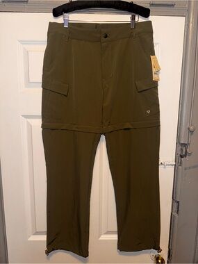 Convertible Olive Green Women's Cargo Zip-Off Pants NWT size L